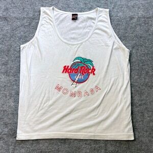 Vintage Hard Rock Cafe Mombasa Womens‎ Medium White Tank Top Made in USA